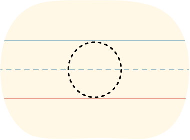 A piece of lined paper with a dotted line showing how to print the letter O in uppercase.