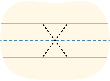 A piece of lined paper with a dotted line showing how to print the letter X in uppercase.