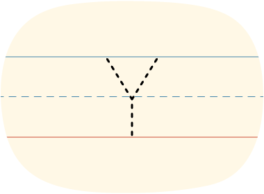 A piece of lined paper with a dotted line showing how to print the letter Y in uppercase.