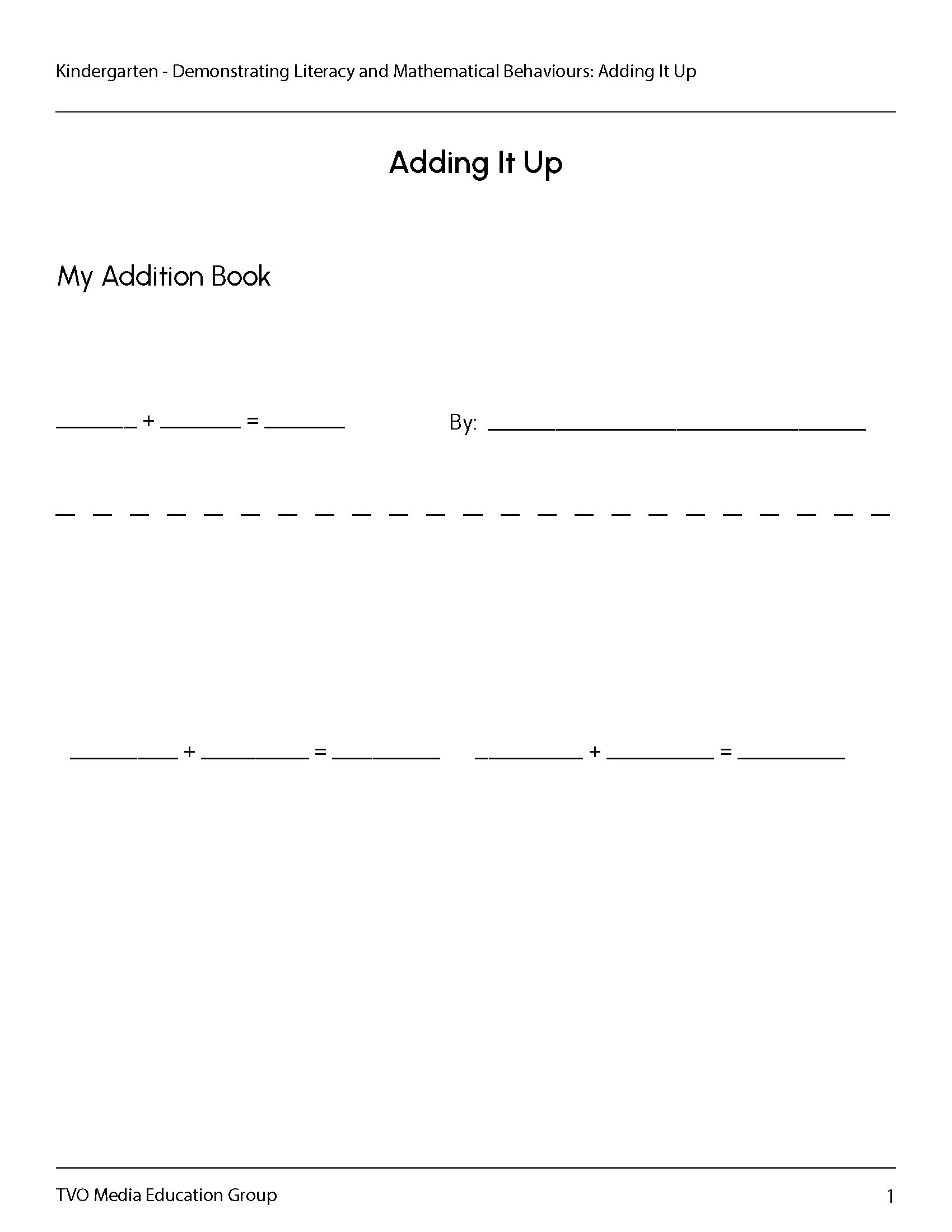 My Addition Book