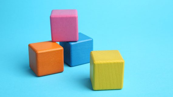A stack of four blocks.