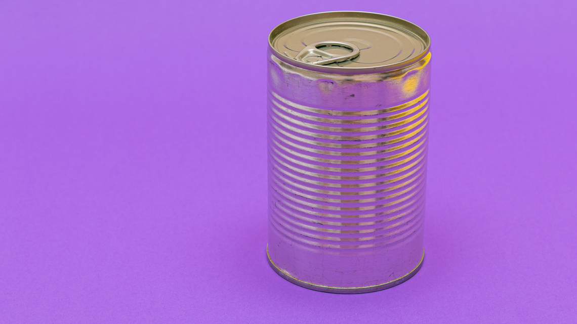 A metal can.