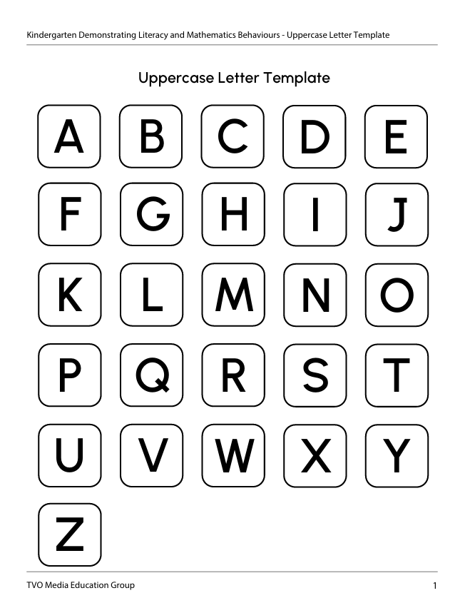 Uppercase Letter Template