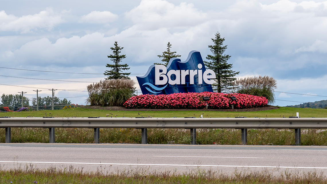 A sign for the city of Barrie.