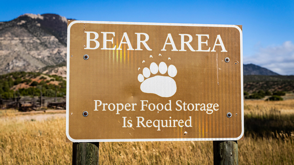 A bear area sign.