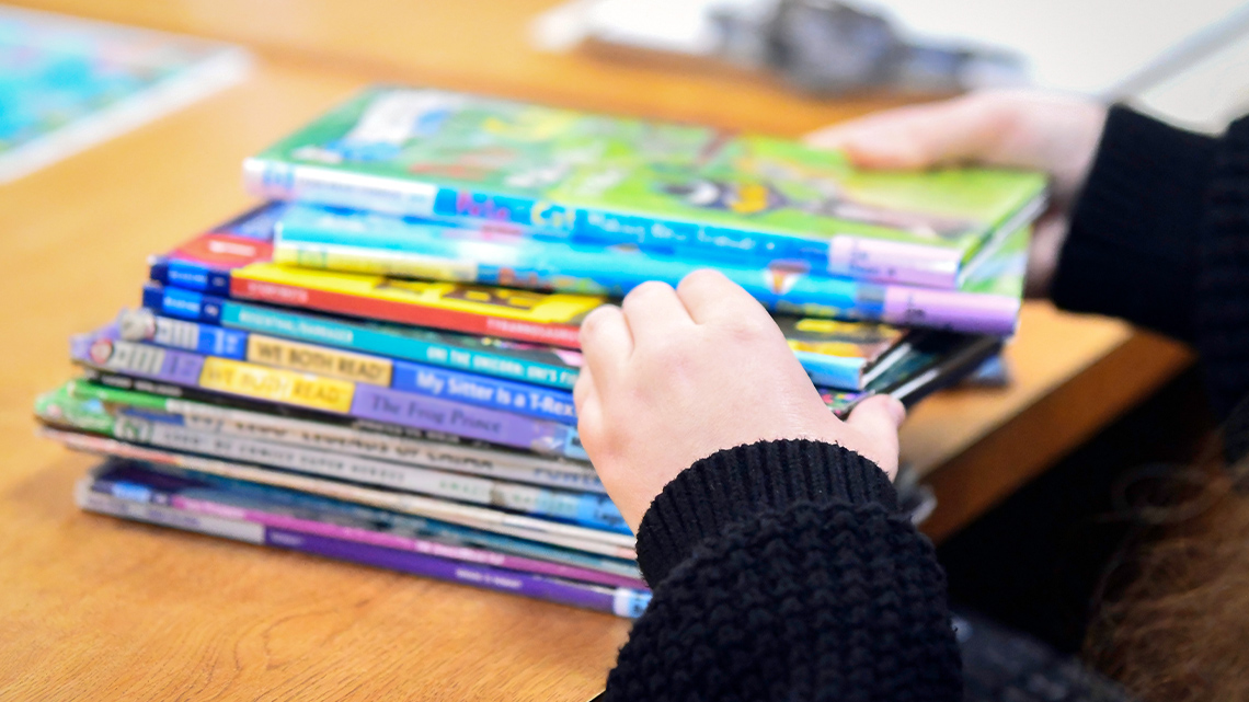 A stack of books.