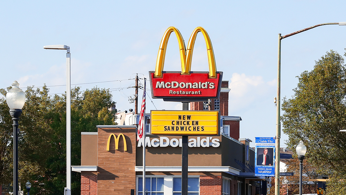 A billboard advertising for McDonald's.