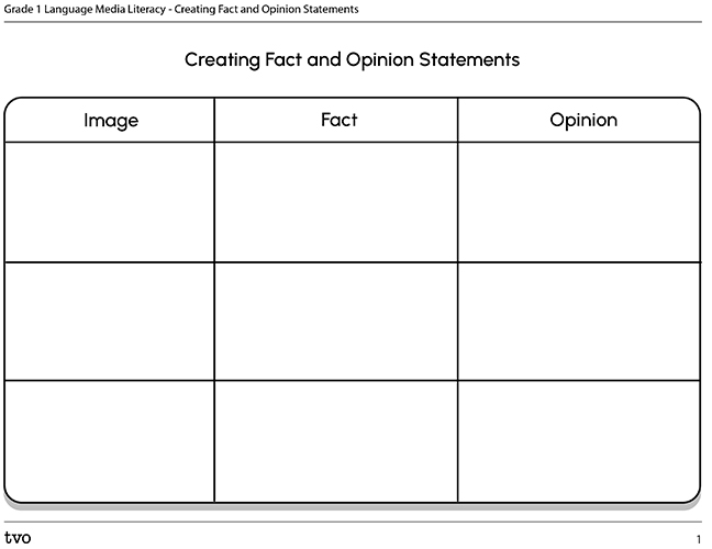 Fact and opinion sheet
