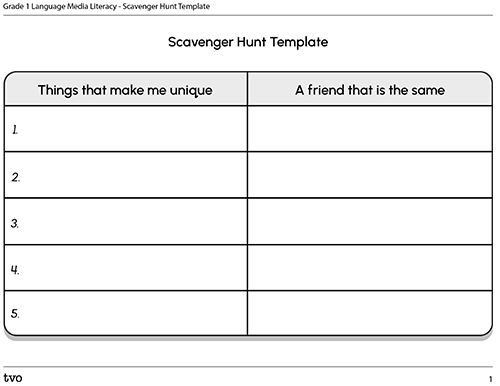 Scavenger hunt template