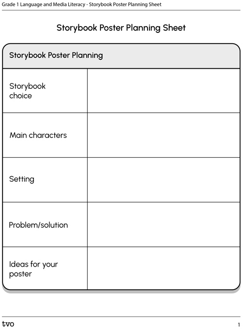Storybook Poster Planning Sheet
