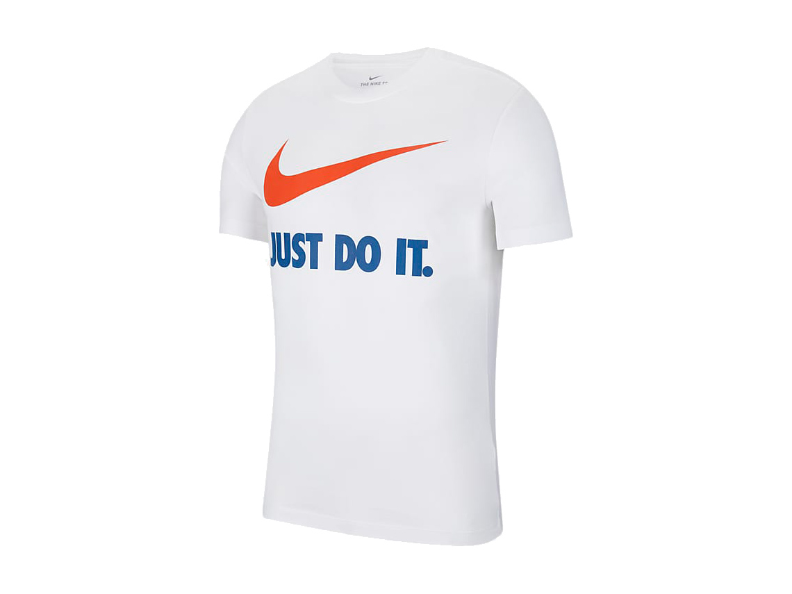 T-shirt with logo and slogan “Just Do It!” of the sports retail company, Nike.