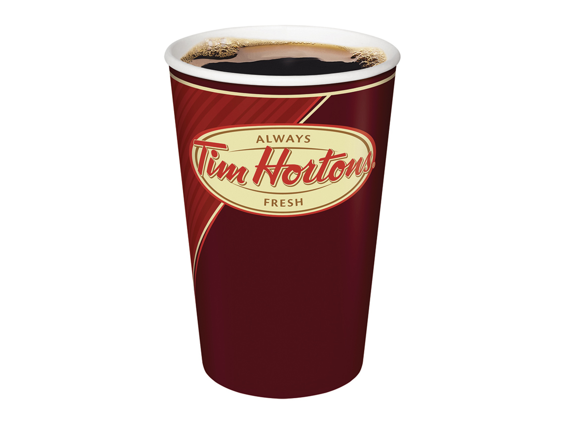 Logo and slogan “Always Fresh” of the Canadian coffee chain, Tim Hortons.