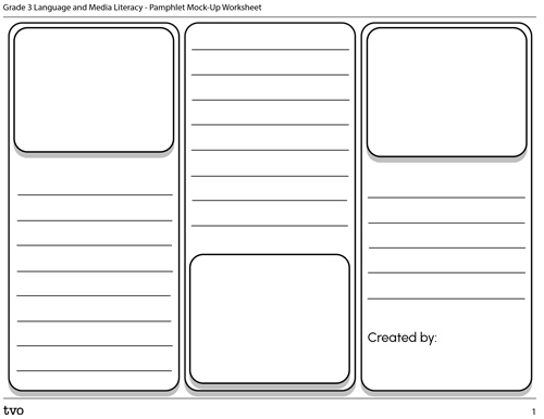 Pamphlet Mock-up Worksheet