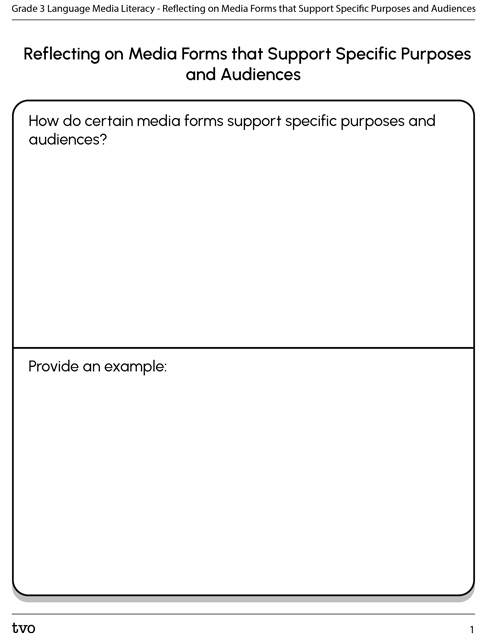 Reflecting on Media Forms That Support Specific Purposes and Audiences