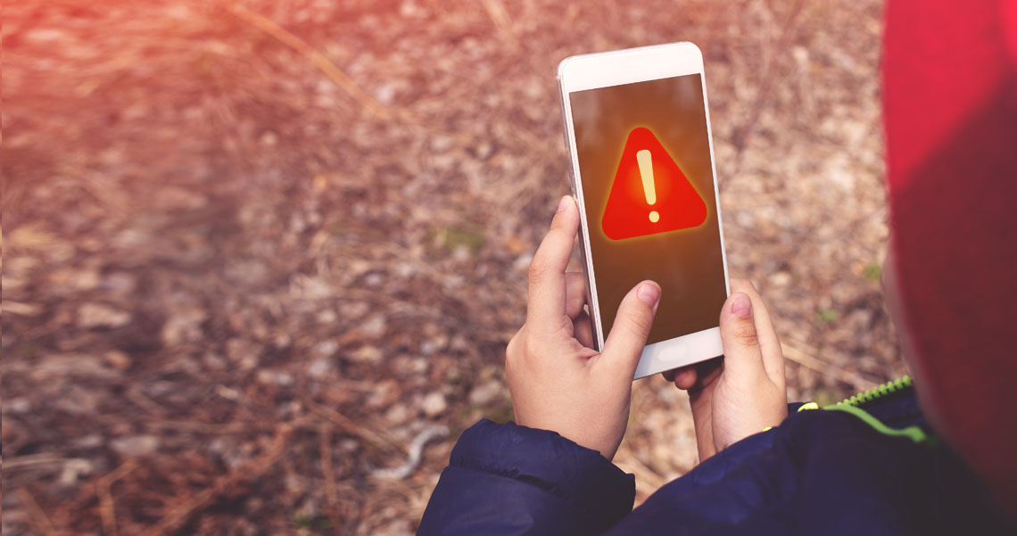 Emergency PSA alert displaying on a phone