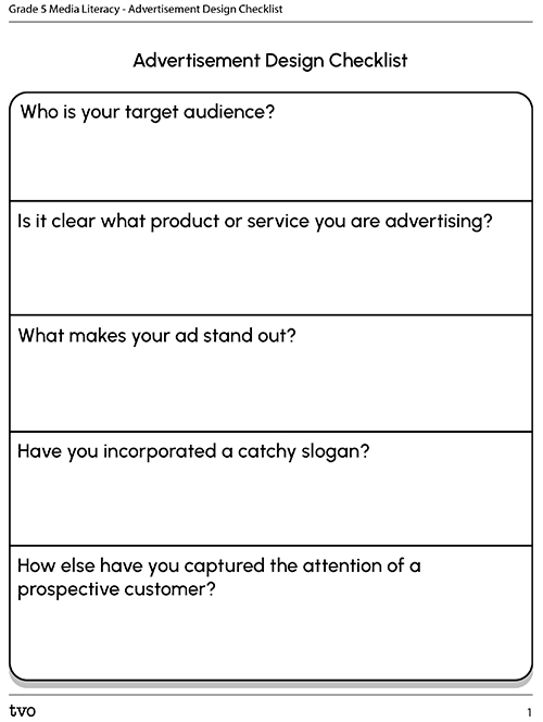Advertisement Design Checklist