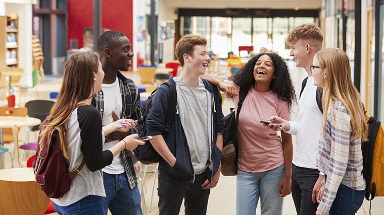 Students in a community centre.