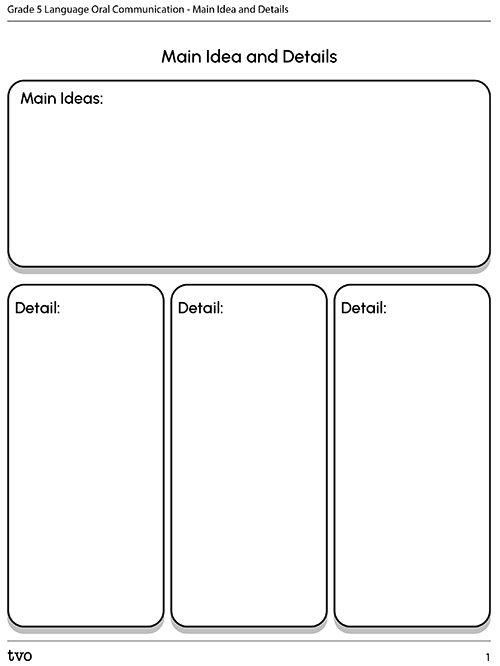 Main Idea and Details