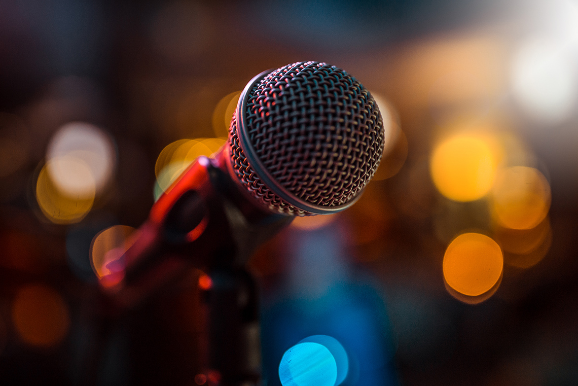 Microphone on a stand