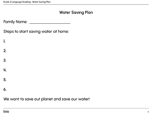 Water Saving Plan