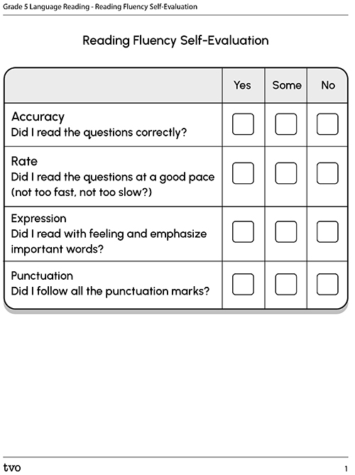 Reading Fluency Self-Evaluation