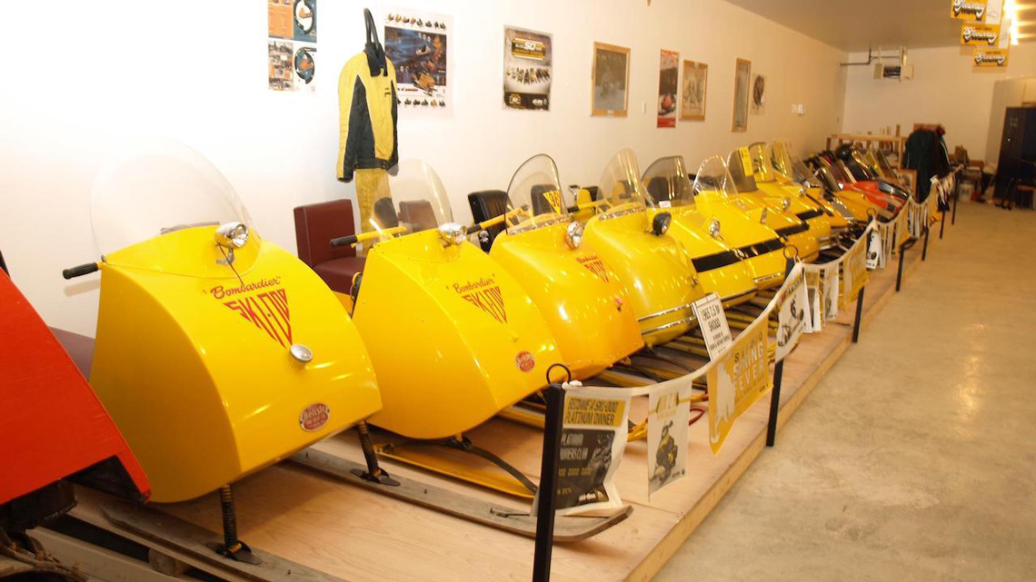 A row of ski-doo.