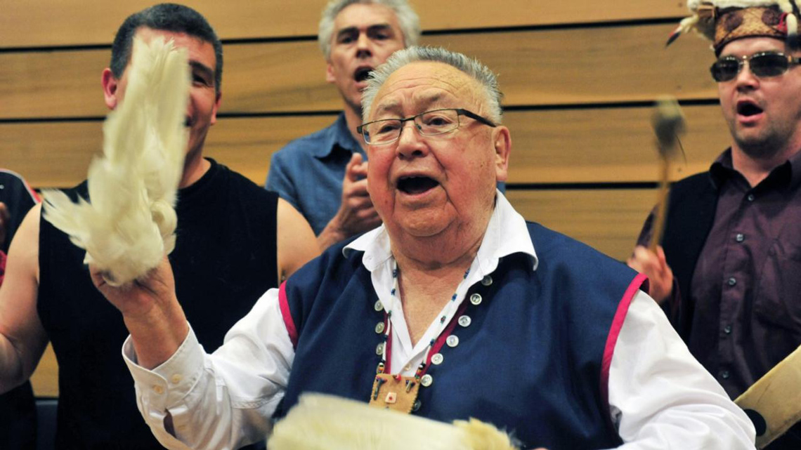The image that appears beside the headline “Indigenous man at ceremony.