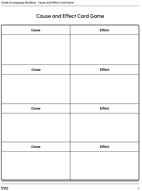 Cause and Effect Card Game