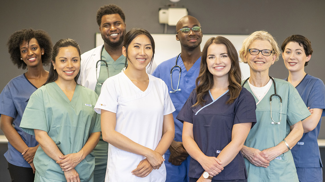 A group of smiling nurses