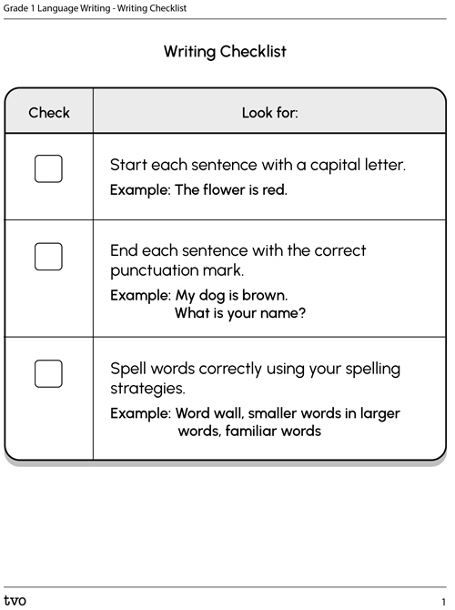 writing checklist