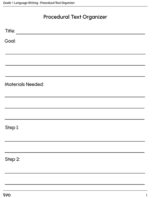 Procedural Text Organizer
