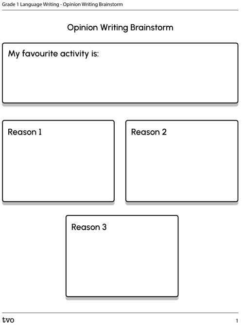 opinion brainstorm organizer