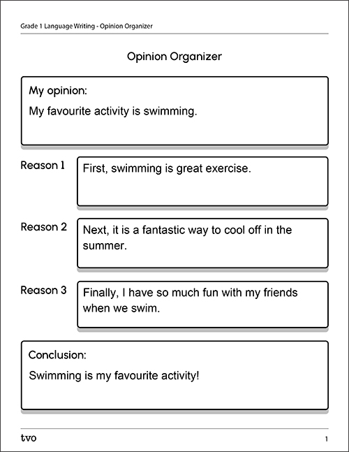 example of opinion organizer