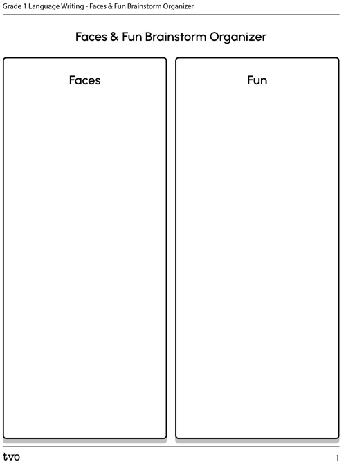 Faces and fun Brainstorm Organizer