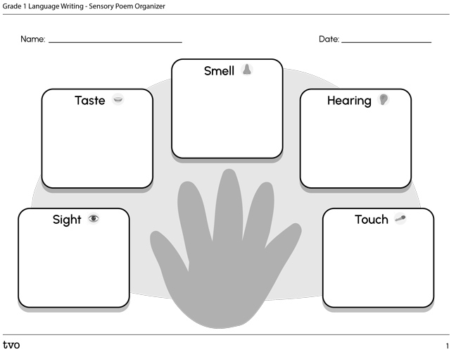 sensory poem organizer