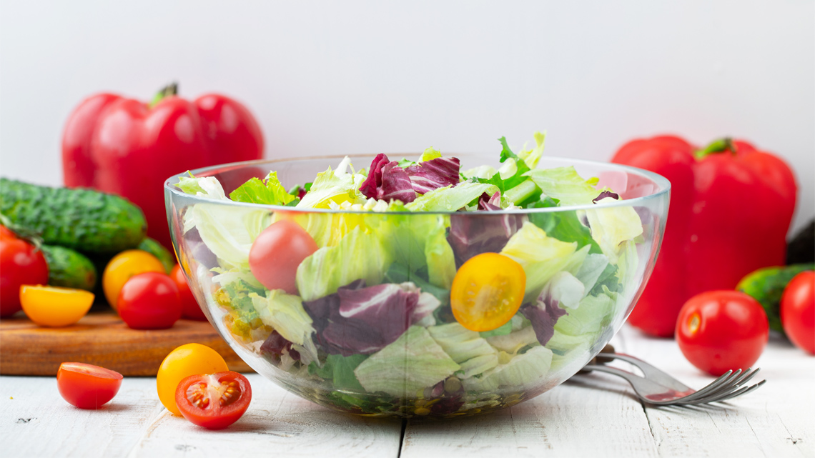 A salad of mixed vegetables