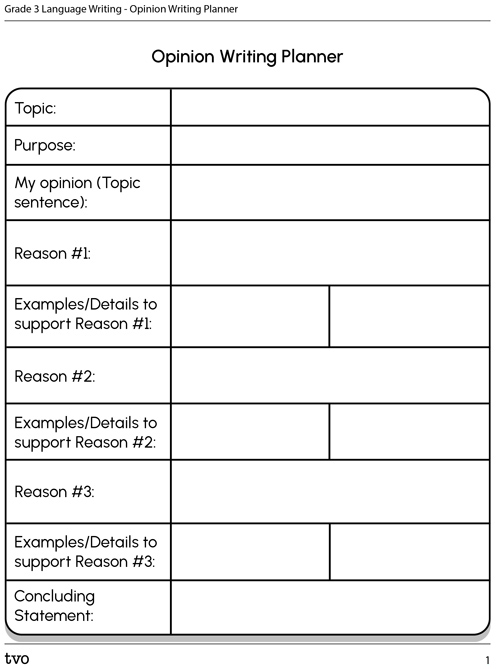 Opinion writing planner