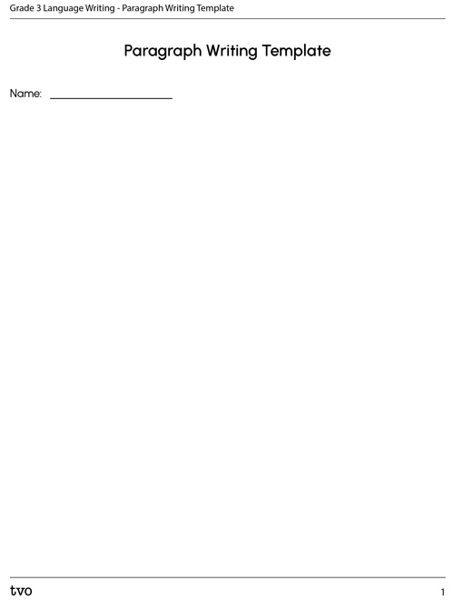 Paragraph writing template