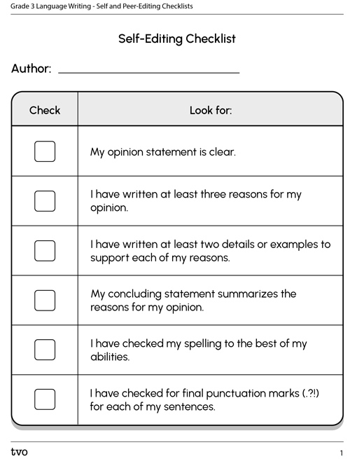 Editing checklist