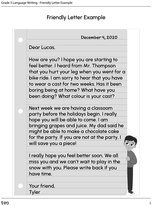 Friendly Letter Example