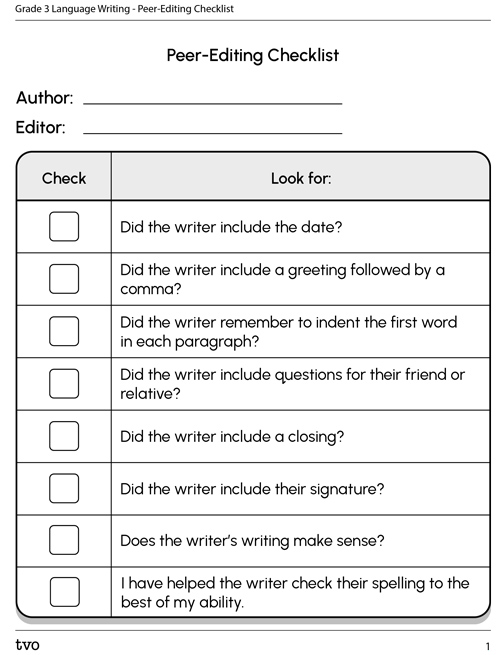 Peer-Editing Checklist