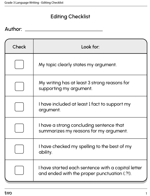 Editing checklist