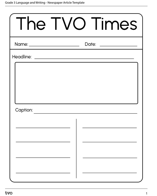 Newspaper article template