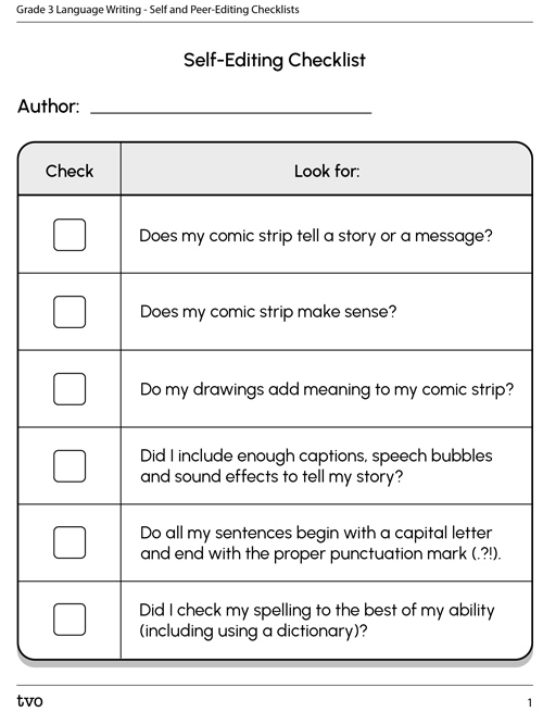 A checklist for self-editing and peer-editing