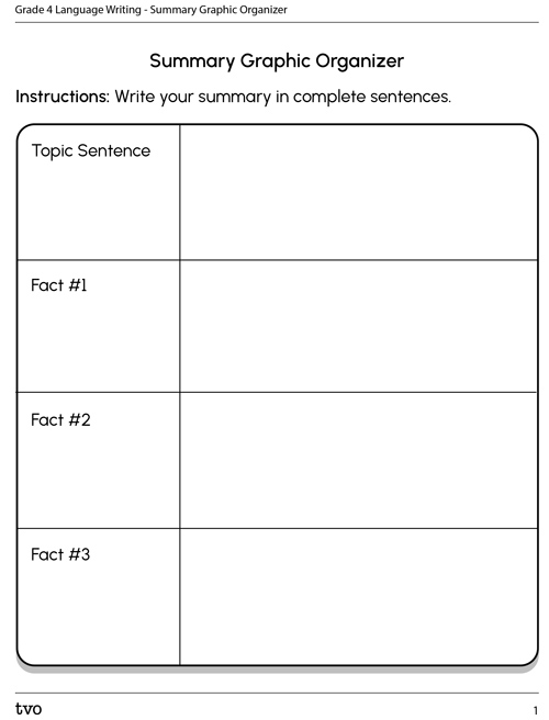 Summary Graphic Organizer