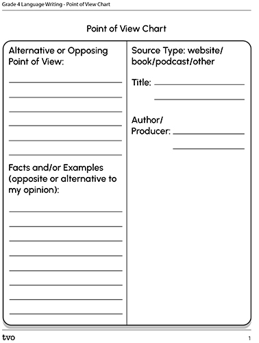 Opposite or Alternative Point of View Template