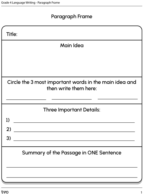 Paragraph frame