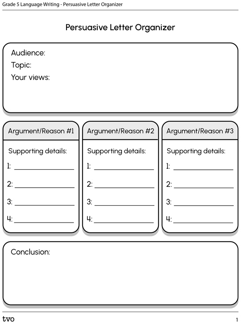 Persuasive letter organizer
