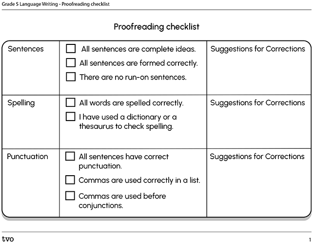Proofreading Checklist