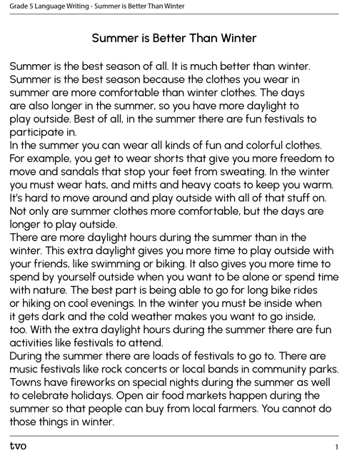 Summer is better than Winter